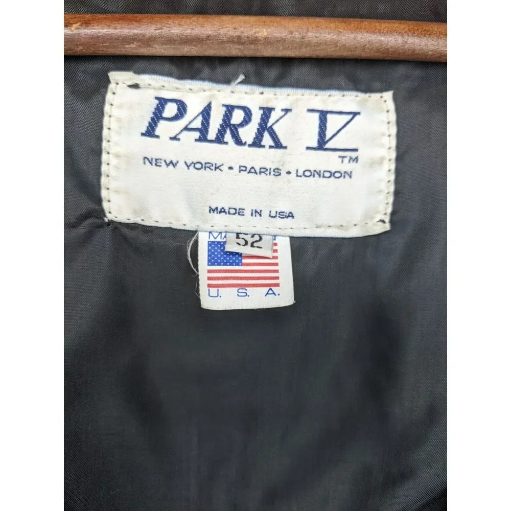 Vintage Park V‎ 100% Leather Motorcycle Vest Harley Owners Group Patches Mens 52